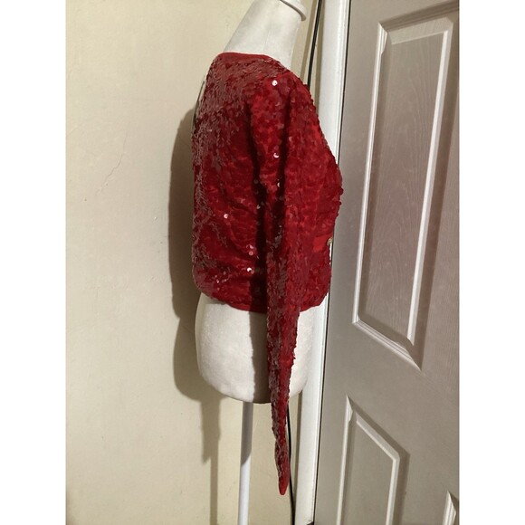 J. Crew Sparkling Red Sequin Blazer Lady Jacket - Picture 4 of 7